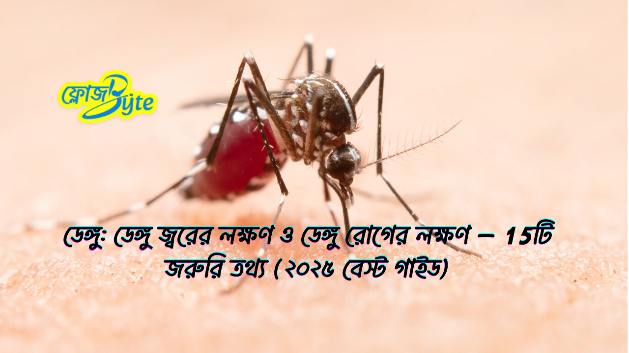 ডেঙ্গু: ডেঙ্গু জ্বরের লক্ষণ ও ডেঙ্গু রোগের লক্ষণ – 15টি জরুরি তথ্য (২০২৫ বেস্ট গাইড)