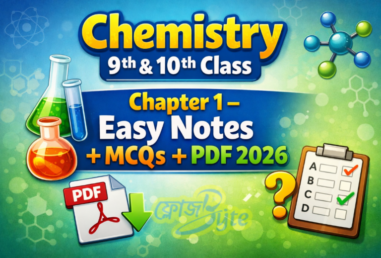 রসায়ন নবম দশম শ্রেণি ১ম অধ্যায় সহজ নোট MCQ ও PDF ২০২৬